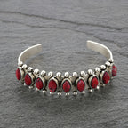 Kerry | Silver Turquoise Row Cuff Bracelet