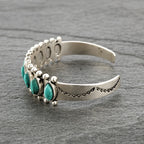 Kerry | Silver Turquoise Row Cuff Bracelet