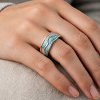 Isobel | Turquoise Enamel Wave Ring