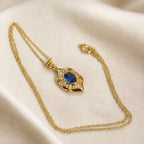 Catherine | Ornate Blue Pendant Necklace