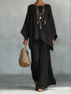 Jacqui | Elegant Wide Sleeve and Trouser Set