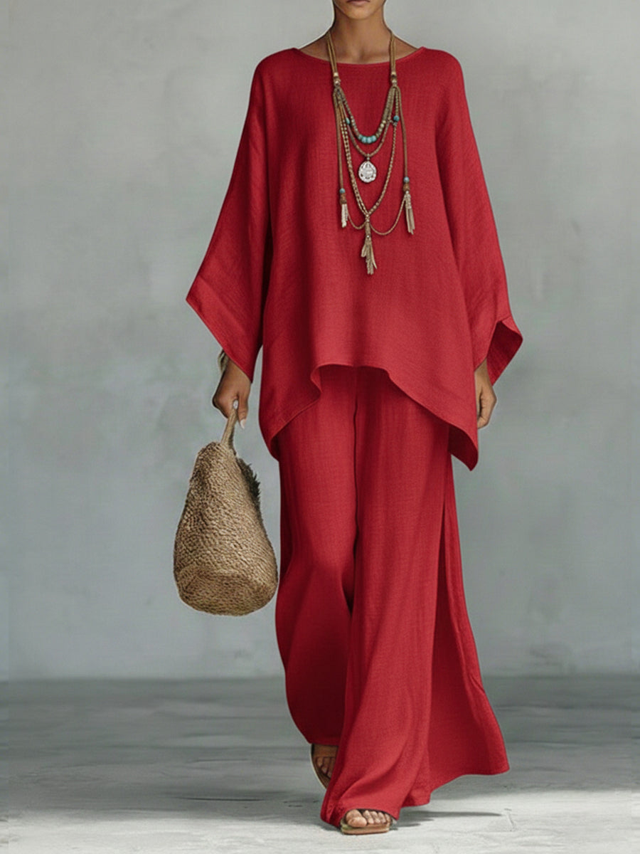 Jacqui | Elegant Wide Sleeve and Trouser Set