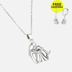 Hug Pendant Necklace with Earrings Gift