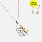 Hug Pendant Necklace with Earrings Gift