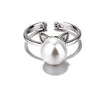 Beautiful Pearl Cat Necklace with Earrings Gift + Ring