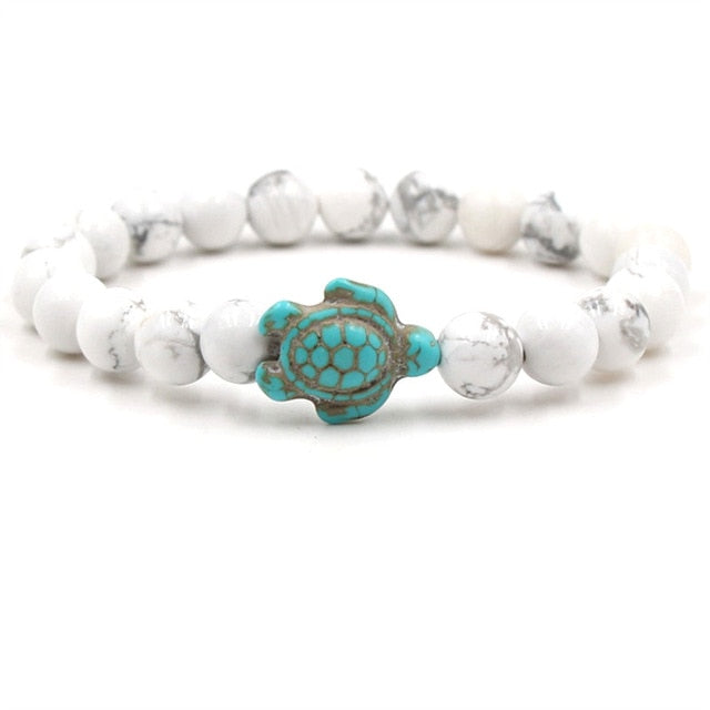 Unique Turtle Bracelets with Natural Stone Beads