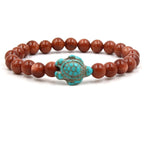 Unique Turtle Bracelets with Natural Stone Beads