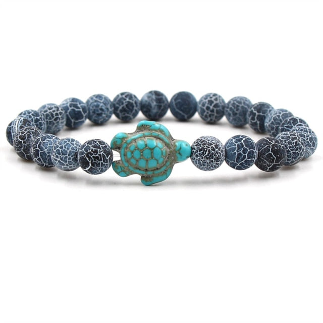 Unique Turtle Bracelets with Natural Stone Beads