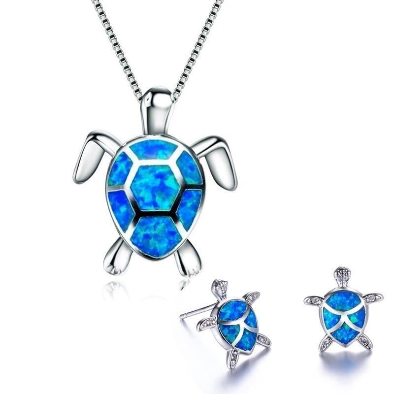 Valentina | Opal Silver Sea Turtle Set