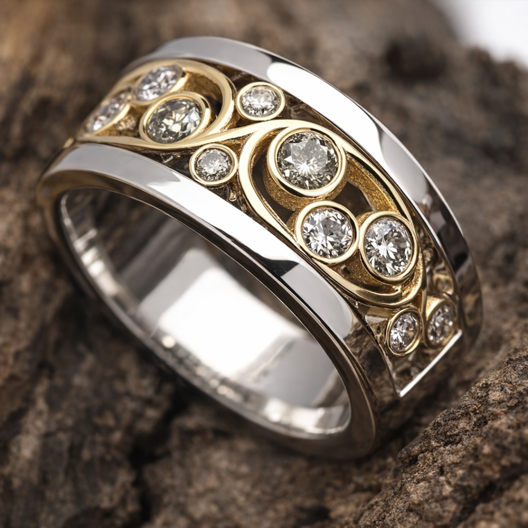 Viveca | Vintage Gold & Silver Ivy Zirconia Ring