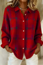 Camellia | Elegant & Cozy Checkered Cardigan