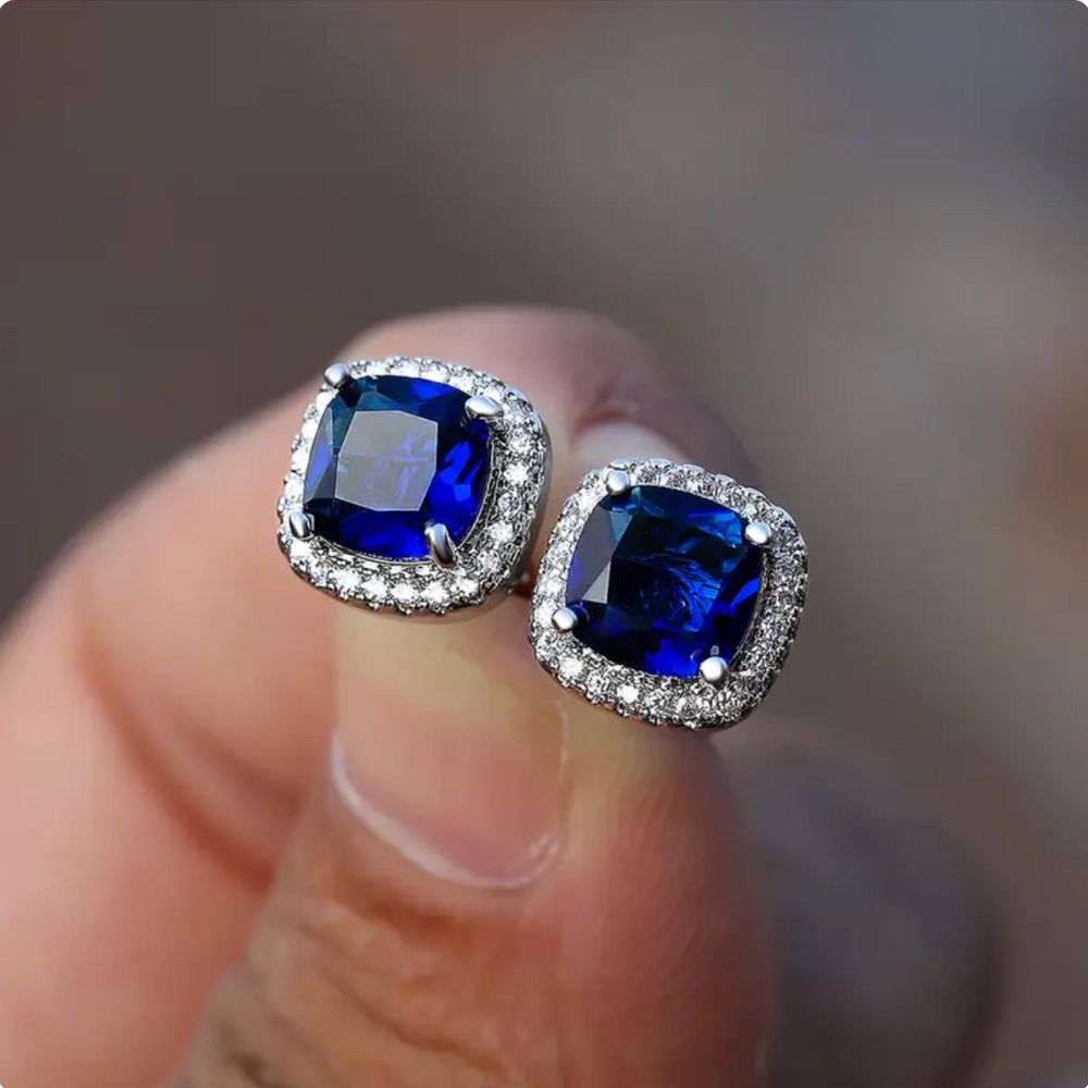 Elsa | Sapphire Stud Earrings