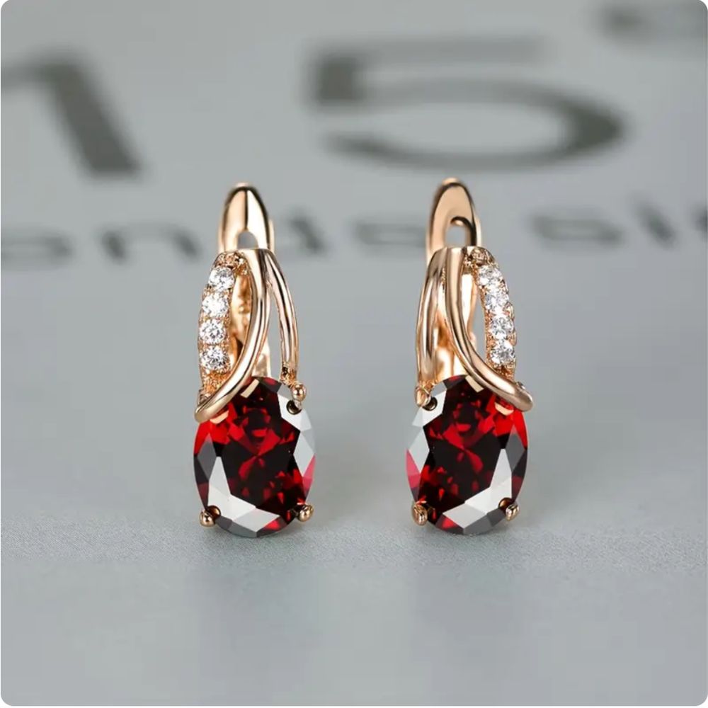 Veressa | Ruby Drop Earrings