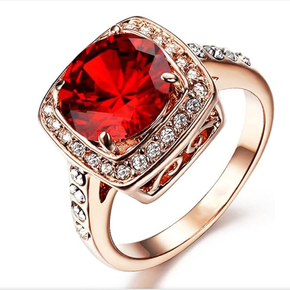 Vivienne | Ruby Halo Ring