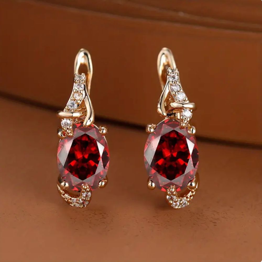 Mabel | Ruby Drop Earrings