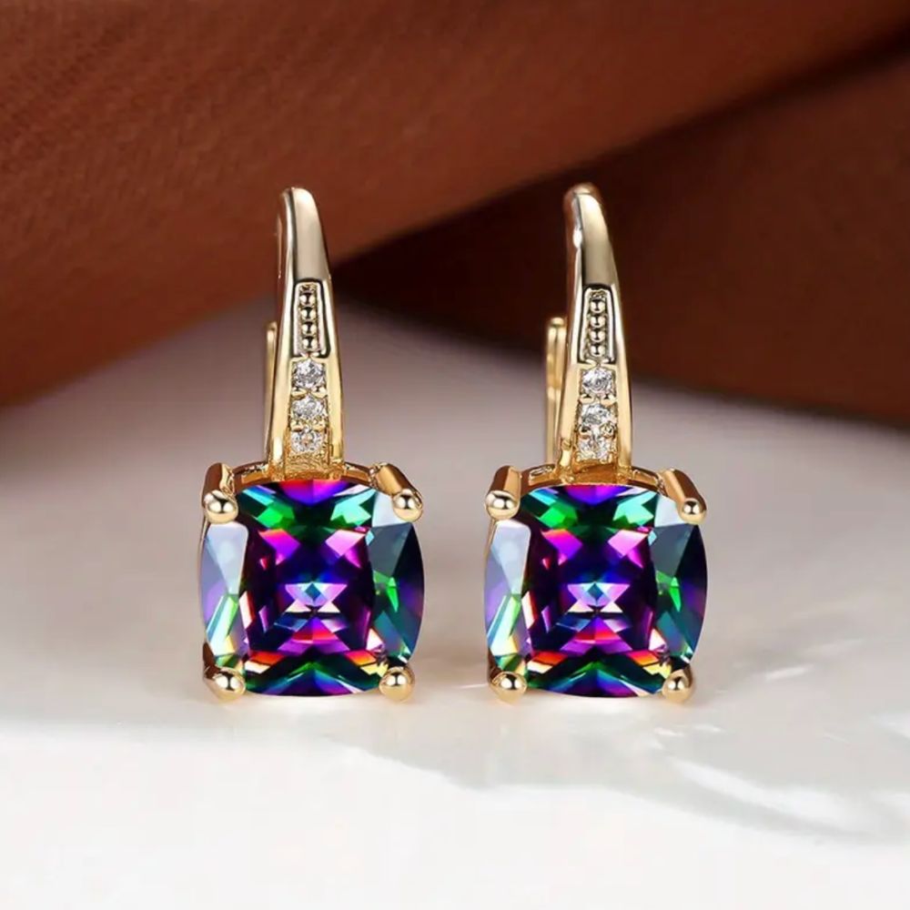 Gilda | Stone Hoop Earrings