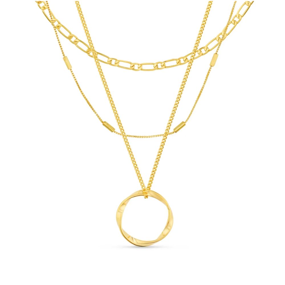 Nerida | Three Row Gold Necklace