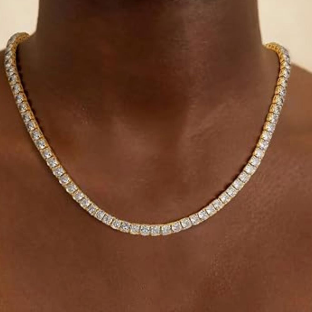Clara | Gold Tennis Necklace