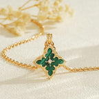 Verity | Emerald Halo Necklace