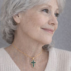 Solene | Emerald Cross Necklace