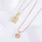 Wren | Pavé Letter Initial Necklace Set