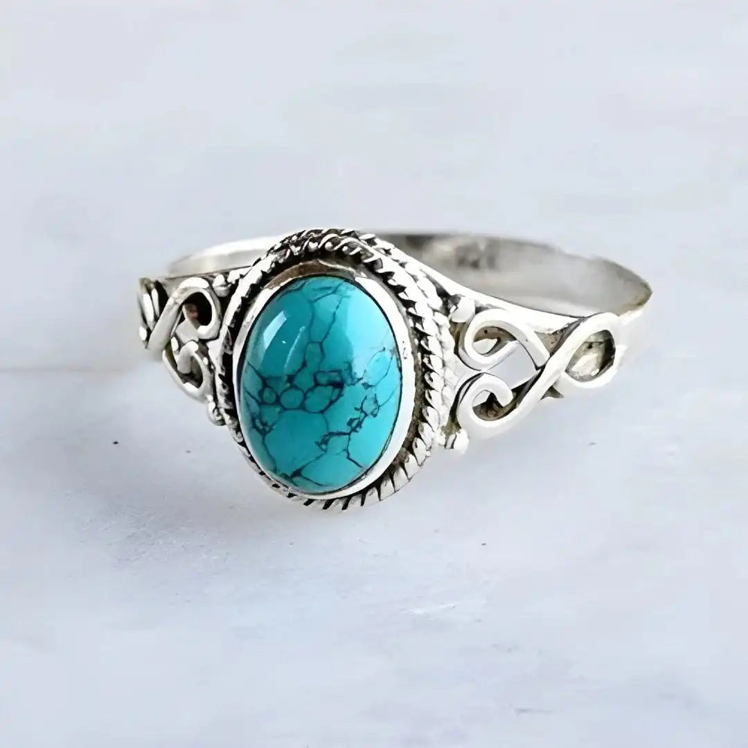 Kathleen | Silver Oval Turquoise Ring