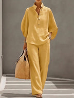 Katie | Elegant Wide Leg and Collar 2 Piece Set