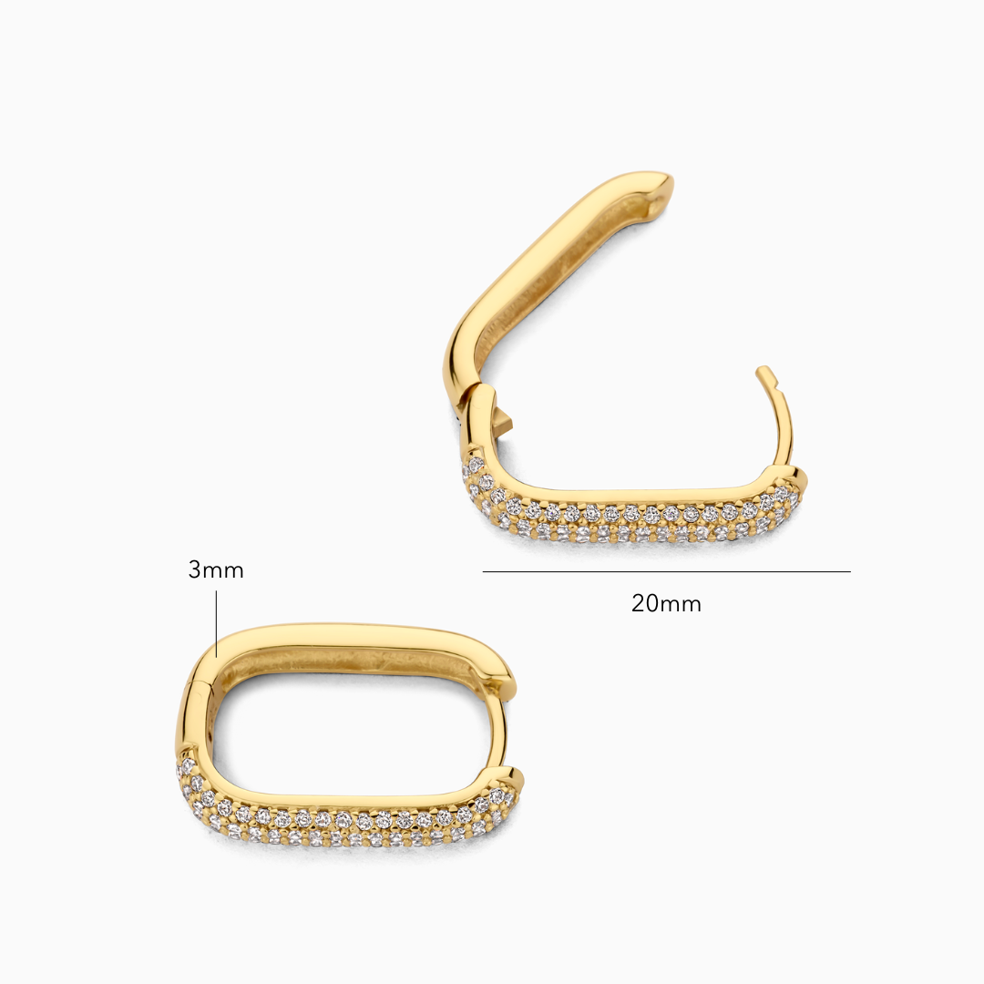 Gwenaëlle | Gold Pavé Hoop Earrings