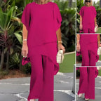 Rowena | Elegant Draped Palazzo Pants Set
