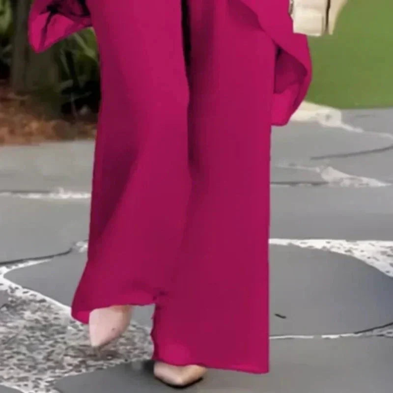 Rowena | Elegant Draped Palazzo Pants Set