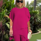 Rowena | Elegant Draped Palazzo Pants Set