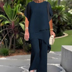 Rowena | Elegant Draped Palazzo Pants Set