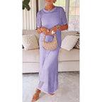 Pauline | Elegant Mid Sleeve Long Maxi Dress