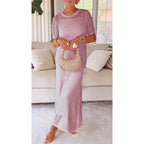 Pauline | Elegant Mid Sleeve Long Maxi Dress