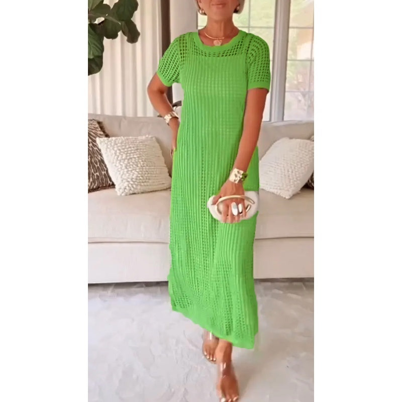 Pauline | Elegant Mid Sleeve Long Maxi Dress