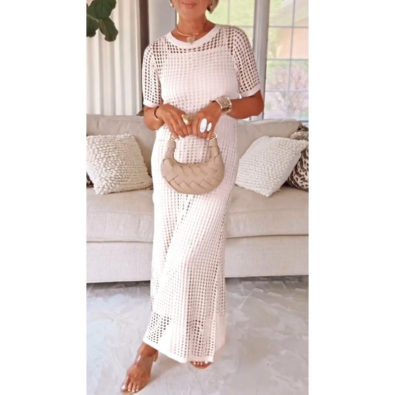 Pauline | Elegant Mid Sleeve Long Maxi Dress