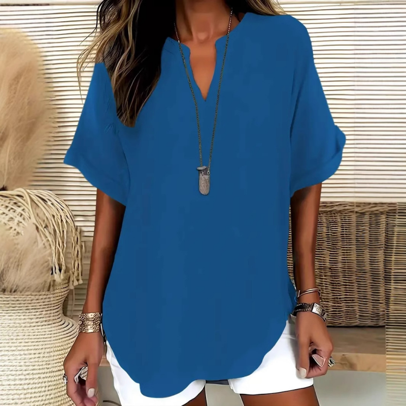 Margaux | Stylish Mid Sleeve V-Neck Blouse