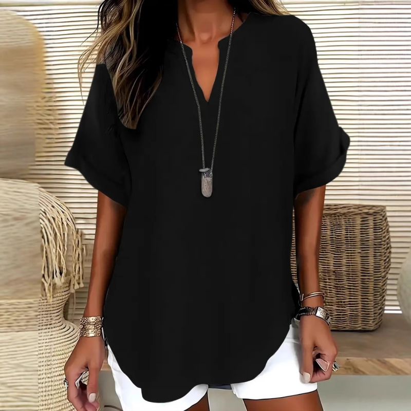 Margaux | Stylish Mid Sleeve V-Neck Blouse