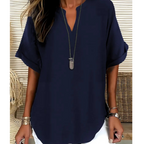 Margaux | Stylish Mid Sleeve V-Neck Blouse