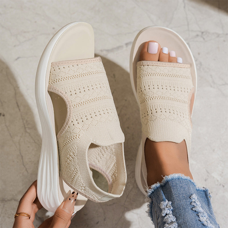 Cecily | Women's Platform Sandals, Breathable Knit