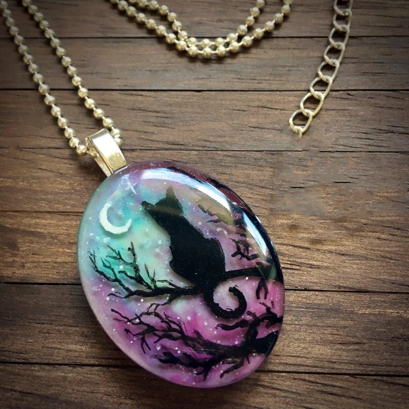 Lovely Cat Necklace 'The Starry Night'