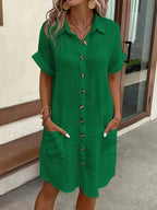 Araminta | Timeless V-Neck Blouse Dress