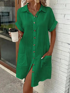 Araminta | Timeless V-Neck Blouse Dress