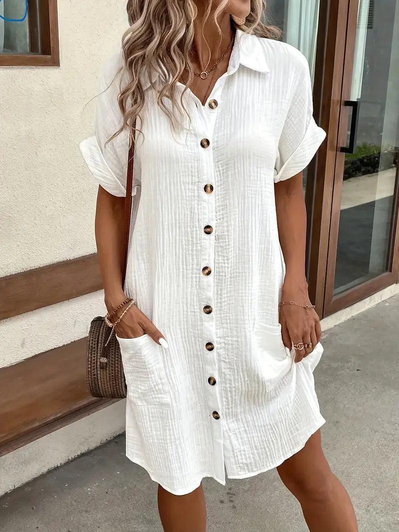 Araminta | Timeless V-Neck Blouse Dress