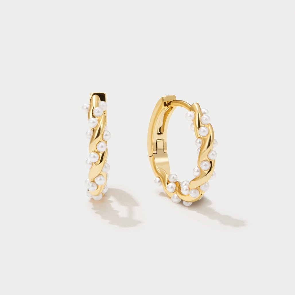 Cora | Pearl Hoop Earrings