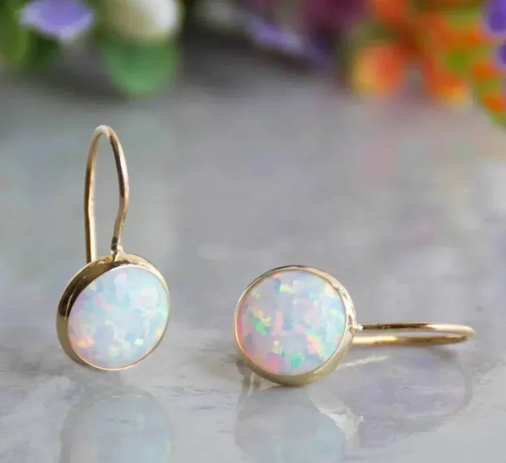 Celeste | Vintage Opal Gold Earrings