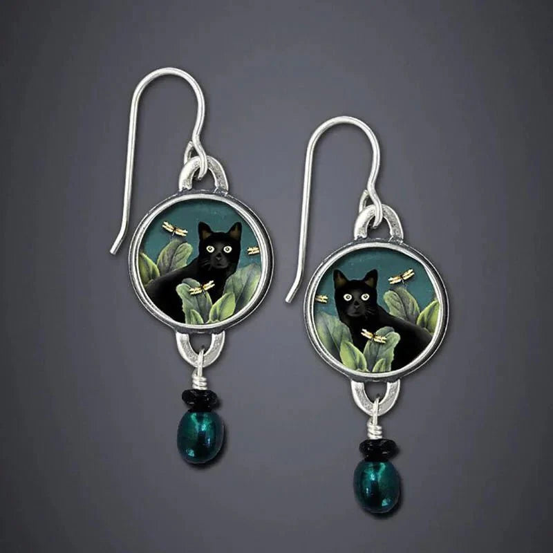 Tropical Cat | Dangle Earrings