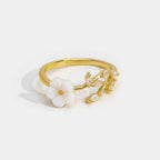 Effie | Gold Floral Leaf Open Ring