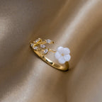 Effie | Gold Floral Leaf Open Ring
