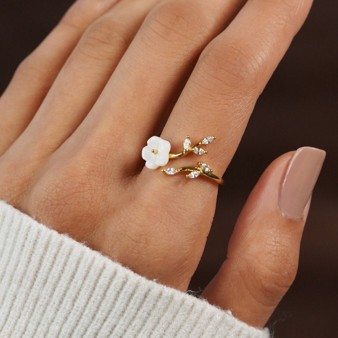Florence | Floral Leaf Open Ring